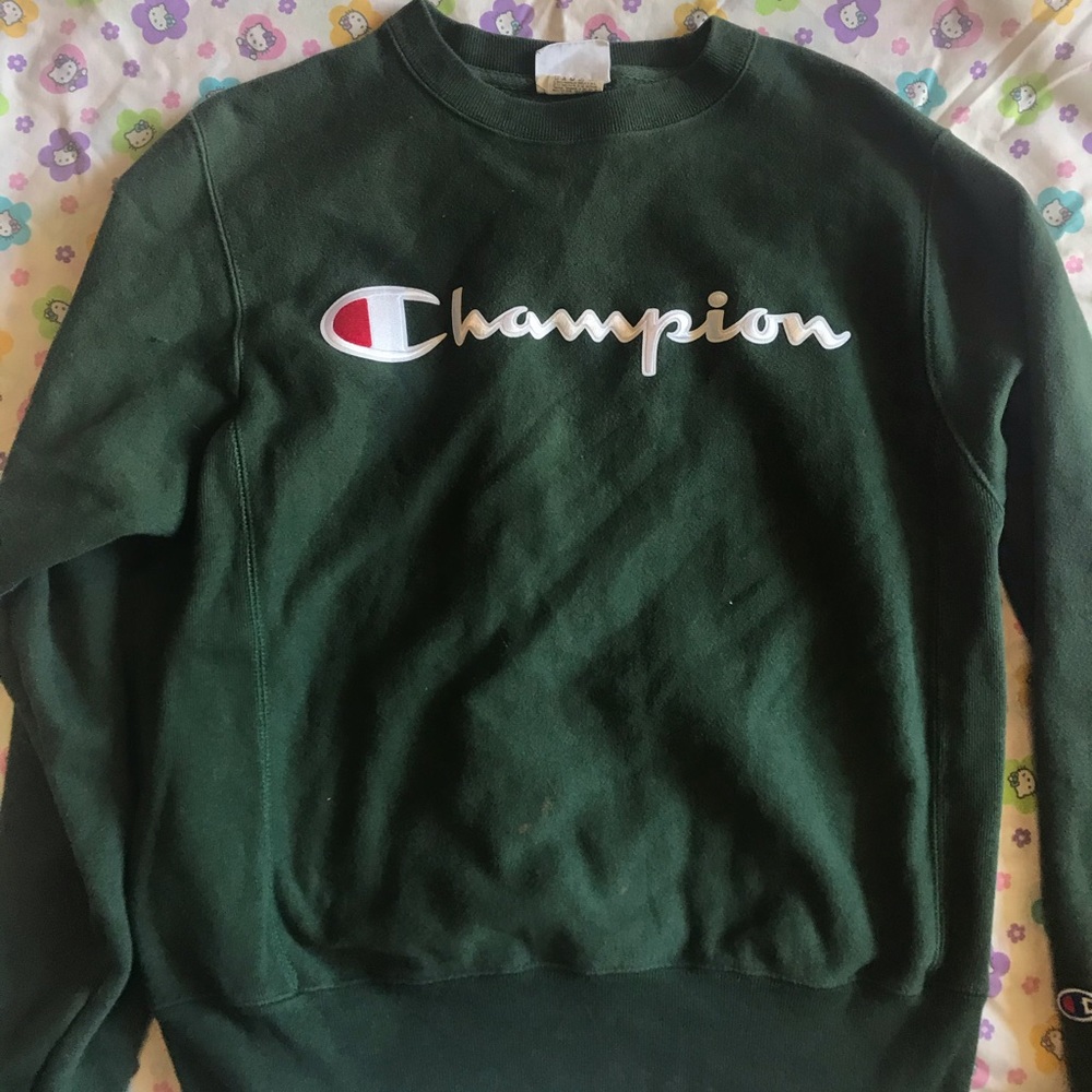 dark green champion sweatshirt